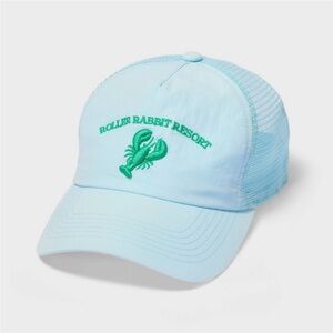 Roller Rabbit Light Blue Baseball Hat with Green Embroidered Lobster